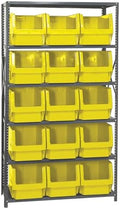 Quantum Storage Systems MSU-533YL Solid Heavy Duty 6 Shelves 15 MAGNUM Yellow Bins 75" H x 42" W x 18" D by QuantumStorageSystems