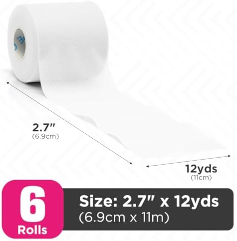 OK TAPE Pre Wrap Tape Athletic Foam Underwrap for Sports 6-Rolls, 72 Yds - Image 2
