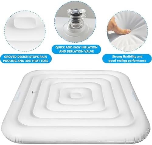 5.3 Ft Inflatable Hot Tub Cover, Energy Saving Bathtub Lid for Square Tub - Image 3