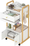 Salon Trolley Cart with Storage Cabinet for Beauty Spa & Salon Use, White by HolaiNail