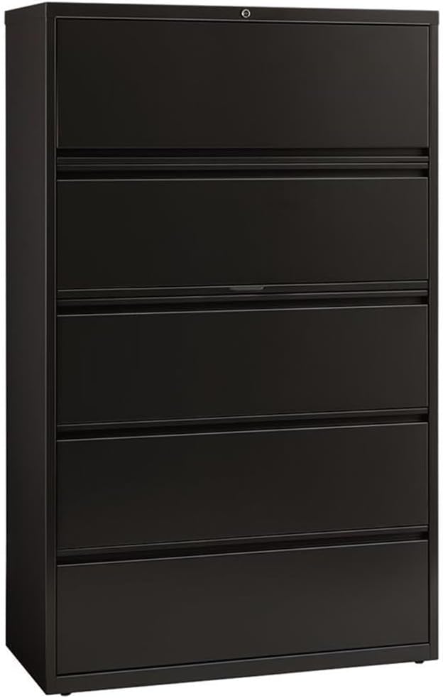 Pemberly Row 42-in Wide Metal 5 Drawer Lateral Filing Cabinet Black by PEMBERLYROW