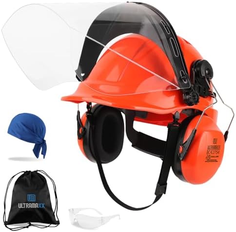 UM ULTRAMAXX 6-in-1 Chainsaw Helmet with Face Shield and Hearing Protection Ear Muffs, Forestry Safety Hard Hat Kits, ANSI Z89.1 Approved Certified Arborist Helmet by UMULTRAMAXX