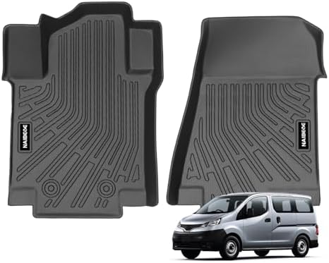 Naibeve Floor Mats for Nissan NV200 / City Express 2014-2021 - All Weather for Nissan NV200 / City Express Floor Mats Liners Front Row Waterproof Accessories by NAIBEVE-USA