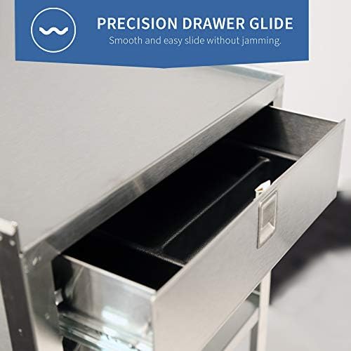Lakeside 466 Equipment Stand, Stainless Steel, 3 Shelves and 1 Drawer, 500 lb. Capacity (Fully Assembled) - Image 4