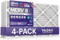 BNX TruFilter 14x24x1 Air Filter MERV 8 (4-Pack) - MADE IN USA – Dust & Pet Defense Air Conditioner HVAC AC Furnace Filters for Dust, Pet, Mold, Pollen MPR 600 – 700 & FPR 5 by BNX