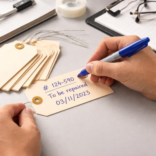 Durable Manila Tags with Wire Attached, #5, 4 3/4" x 2 3/8", 200 Tags - Image 6