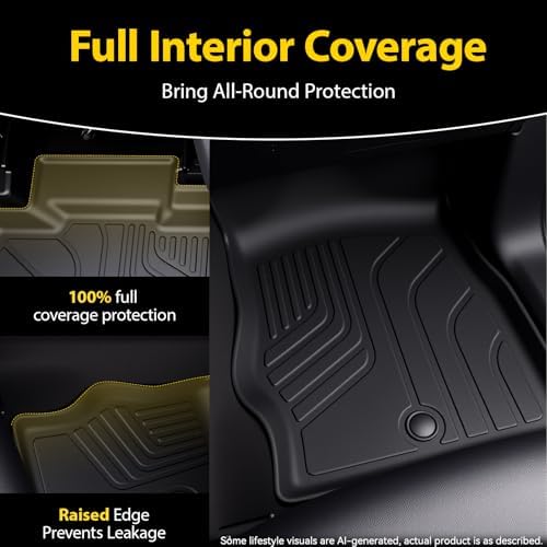 Floor Mats for 2020-2026 Ford Explorer 6 Passenger, Custom Fit All Weather TPE Floor Liners Waterproof Non Slip Heavy Duty Interior Accessories - Image 5