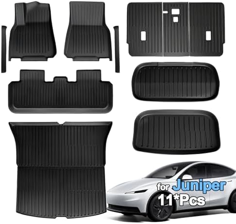 SUPER LINER Tesla Model Y Floor Mats 2025 2026 11-Piece Set TPE Material by SUPERLINER