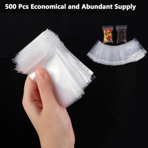 500 Pcs 1.5 x 2 Inch Clear Resealable Plastic Bags, 2 Mil Mini Zip Bags - Image 5