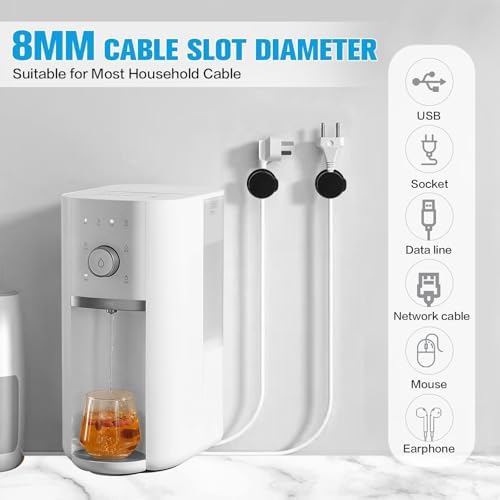 6PC Cord Organizer Holder for Desk, New 360° Rotatable Spring Cable Clips - Image 6