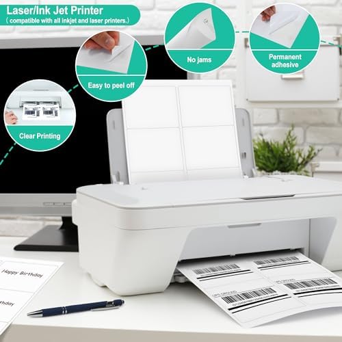 L LIKED 3-1/3"x4 Printable White Matte Sticker Labels 180 Labels 30 Sheets - Image 4