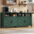 knoworld Buffet Sideboard with Storage Farmhouse, Large Kitchen Storage Cabinet Wood Coffee Bar Cabinet Buffet for Kitchen, Living Room, 63in, Green by KNOWORLD