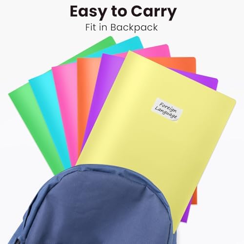 Sooez 7Pack Folders with Pockets, Pastels Colors, Heavy Duty Pocket Folder - Image 5
