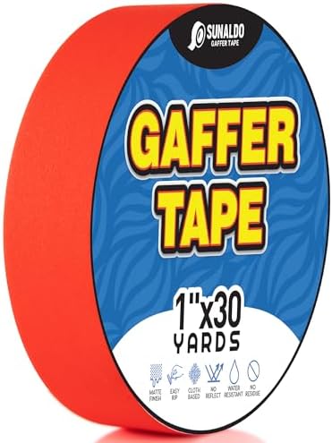 Gaffers Tape (1" x30 Yards) Heavy Duty, Easy Rip, No Residue | Red by Unknown