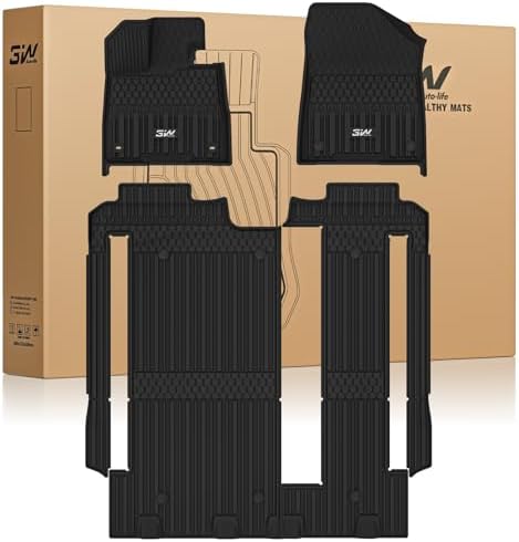 3W Floor Mats for Toyota Sienna 2021-2026 LE/XLE, TPE All Weather by 3W