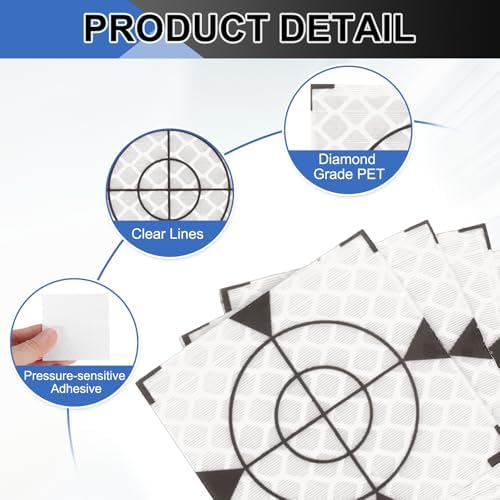 PATIKIL Survey Reflector Target Self-Adhesive Reflective Sheet Surveying Target Mark Tape, Suit for Ship Inspection - Image 3
