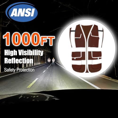 HYCOPROT High Visibility Safety Vest Hi Vis Reflective Construction Vests with Pockets for Men Women,Meets ANSI/ISEA Standard - Image 2