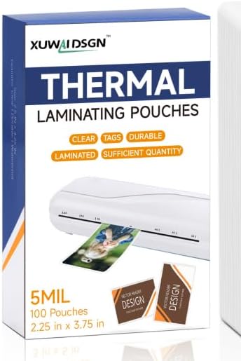 200 Pack 5mil 2.25“x3.75" Thermal Laminating Pouches Badge Laminate Pouches by XUWAIDSGN