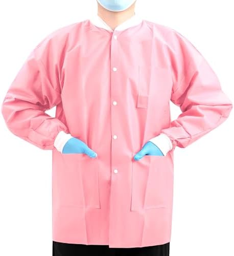 JMU 10-100 Pack Disposable Lab Coats, SMS Disposable Medical Jackets - Image 2