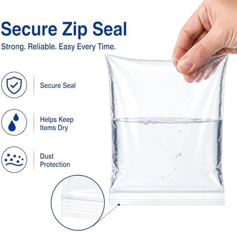 Small Plastic Bags, 4x6 in 200pcs 2 Mil Thick Mini Zip Bags for Jewelry Cards, Stickers, Cookies, Crafts, Samples, Seeds, Small Business Packaging & Home Organization - Image 4