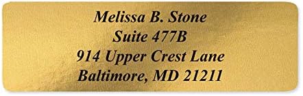 Gold Foil Personalized Return Address Labels Without Dispenser - Roll of 250 Custom Stickers - Image 5