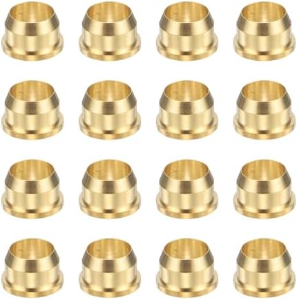PATIKIL 6 mm OD Tube Compression Sleeves Ferrules, 16 Pack Brass Ferrule Compression Fittings for Water Oil Air Pipes by PATIKIL