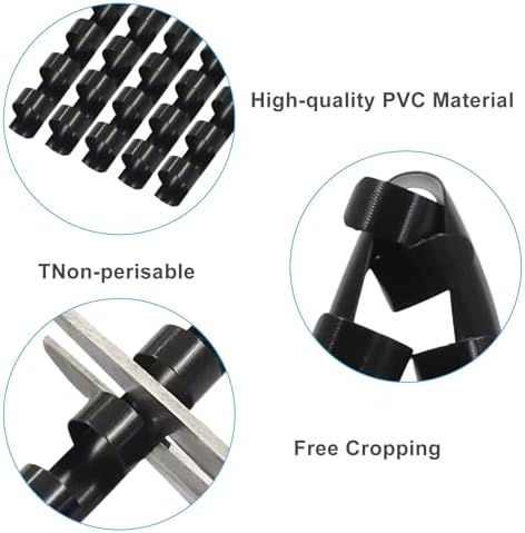 Plastic Spiral Binding Coils, 10mm (3/8") Diameter, Black, 100Pcs, 21Ring - Image 3