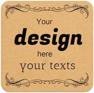 Custom Stickers Personalized Square Kraft Paper Sticker Customizable Floral Wreath Labels, Stickers for Mason Jars, Wedding Favors, Gift Tags, Party Packaging (Style 7) by Jamipasp
