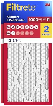 Filtrete 12x24x1 Air Filter, MERV 11, MPR 1000, 2 HVAC Filters by Filtrete