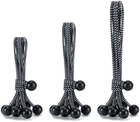 30 Pack Ball Bungee Cord, Heavy Duty Bungie Cord Balls (4"6"9",Black/White) by Unknown