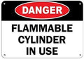Warning Sign Danger Flammable Cylinder in Use Hazard Sign Flammable Sign Business Sign 12X8 Inches Aluminum Metal Tin Sign by Eletina