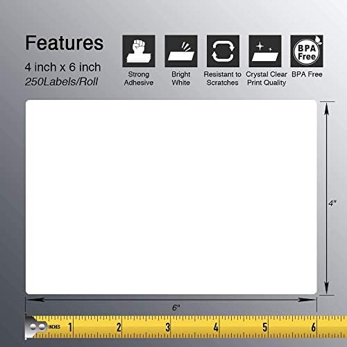 BETCKEY 4" x 6" (102 mm x 152 mm) Shipping Thermal Label, 6 Roll/1500 Label - Image 2