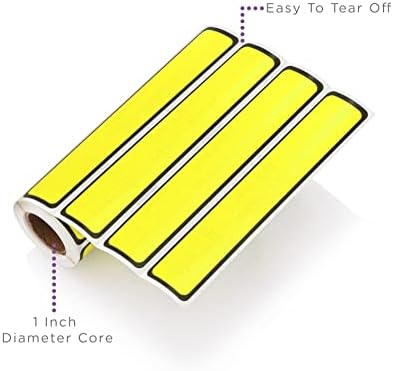 Carstens Adhesive Sticker Labels, 5 3/8” x 1”, Binder Labels for 1” Ring Binder Spines, Yellow, Roll of 200 - Image 2