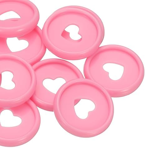 PATIKIL 24mm Plastic Book Binding Discs, 11 Pack Discbound Expansion Discs Heart Binder Rings for DIY Notebook Planner, Pink - Image 5