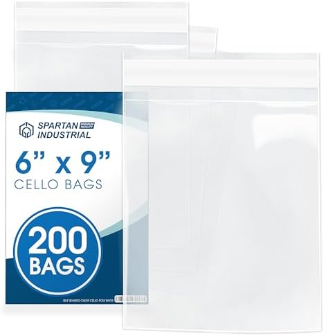 6" X 9" Self-Sealing Cellophane Bags (200 Count) Clear by SpartanIndustrial