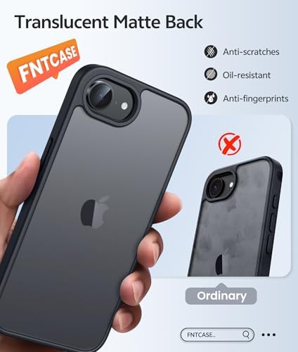 FNTCASE for iPhone 17e/16e Case, Screen Protector, Translucent Matte Back - Image 5