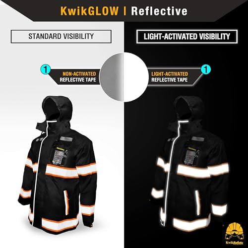 KwikSafety - Charlotte, NC - TORRENT Rain Jacket & Trench Coat ANSI OSHA Class 3 High Visibility Jacket Hi Vis Rain Gear - Image 3