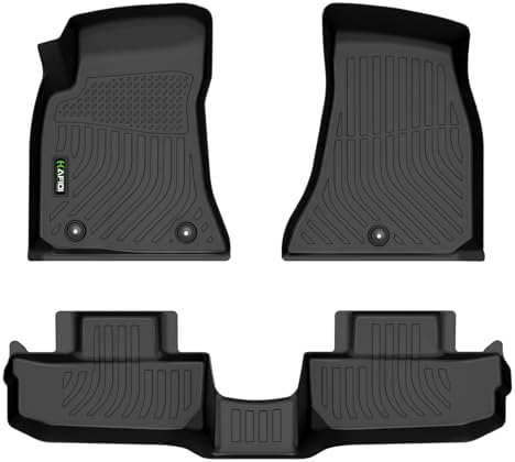 Floor Mats for Dodge Challenger RWD 2015-2023, Front& 2nd Row Black by HAFIDI