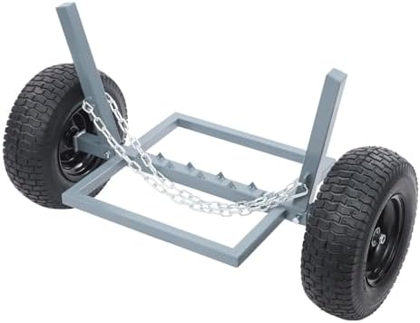ATV Log Skidding Arch, 24" Dia Steel Log Dolly, 1500lbs Capacity Log Dolly Skidding Holder with Chain and 16" Pneumatic Tires for Farm, Commercial Wood Transport (Gray, 1500lbs Capacity) by Unknown