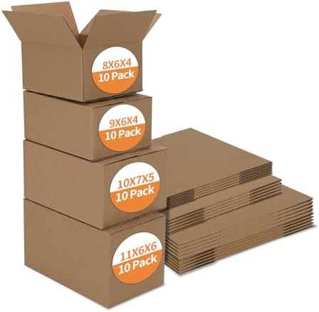 Hoikwo 20 Pack Brown Assorted Shipping Box, 11x6x6, 10x7x5, 9x6x4, 8x6x4 by Hoikwo
