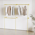 Industrial Pipe Clothing Rack, Wall Mounted Clothes Rack, 75", 3 Rods by Anynice