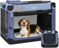 Gardner Pet Soft Collapsible Dog Crate - 30 Inch Portable Travel Dog Crate for Small/Medium Dogs Indoor & Outdoor, 3-Door Pet Crate with Durable Mesh Windows & Storage Bag, Blue by GardnerPet
