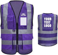 High Vis Safety Vest Reflective Strips, Multi-Pocket Design, Available in Yellow,Orange,black,Pink,blue,Red,purple by Unknown