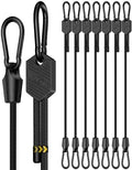 Lucky Straps 18" Black Adjustable Carabiner Bungee Cords with Hooks, 8 Pack by LuckyStraps