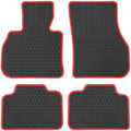 Car Floor Mats Custom Fit for Mini Countryman F60 2017-2024 Black Red Rubber All Weather Protection Auto Floor Liners Heavy Duty Odorless by Lwope