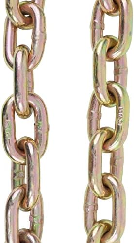 Mytee Products 2 Pack 1/2 Inch x 16 FT Grade 70 Binder Chain with Clevis Grab Hooks - G70 Transport Tow Chain - 11,300 Lbs Working Load Limit - Image 5