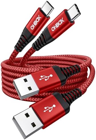 USB to USB C Cable Fast Charging [2 Pack 10FT] USB A to USB C Cable for Car by OHBOX