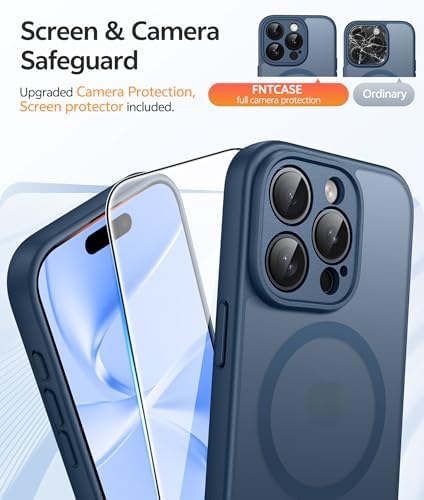 FNTCASE for iPhone 15 Pro Max Case, Fit for Magsafe, Glass Screen Protector - Image 4