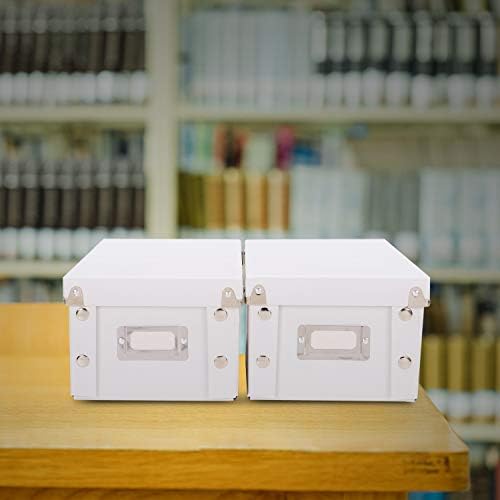 Snap-N-Store Index Card Holder Storage Box - Collapsible Organizer Box fits 1100 Flash Cards - Business, Recipe, or Note Card - 4 x 6, 2 Pack, White - Image 5
