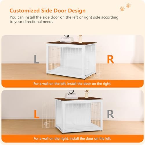 DWANTON 38.5" XL Dog Crate Furniture with Cushion, Large Dog Kennel Indoor - Image 4